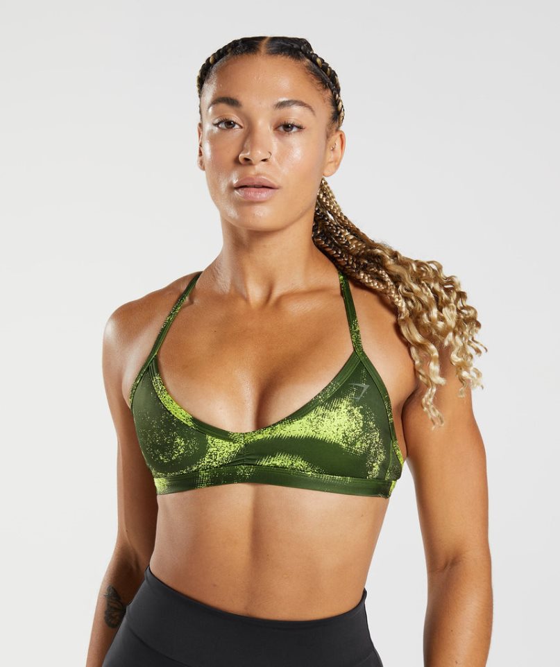 Women\'s Gymshark GS Power Minimal Sports Bra Olive | CA 178D6A